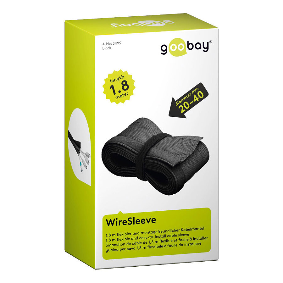 Goobay WireSleeve Noir
