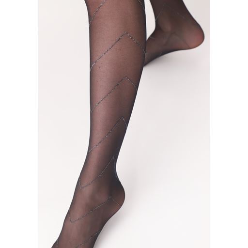 Oroblu Bright Chevron Sheer Strømpebukser, Black, L/XL