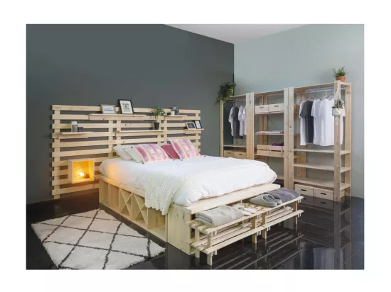 Penderie en pin massif Evolution Hauteur 174 cm