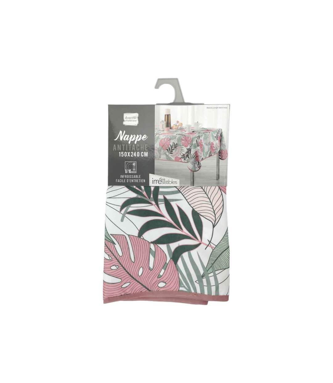 Nappe Antitache Beauty Jungle 150x240cm Blanc & Rose