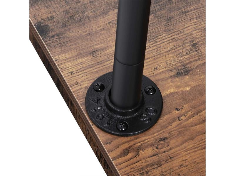 VASAGLE Garderobenständer auf Rollen 162 cm, Braun/Schwarz Garderobe im Wasserrohr-Design
