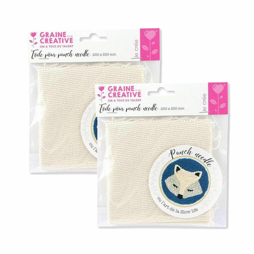 2 toiles pour punch needle 25 x 25 cm