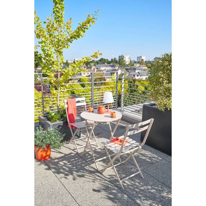 Table de jardin pliante ronde GREENSBORO Argile