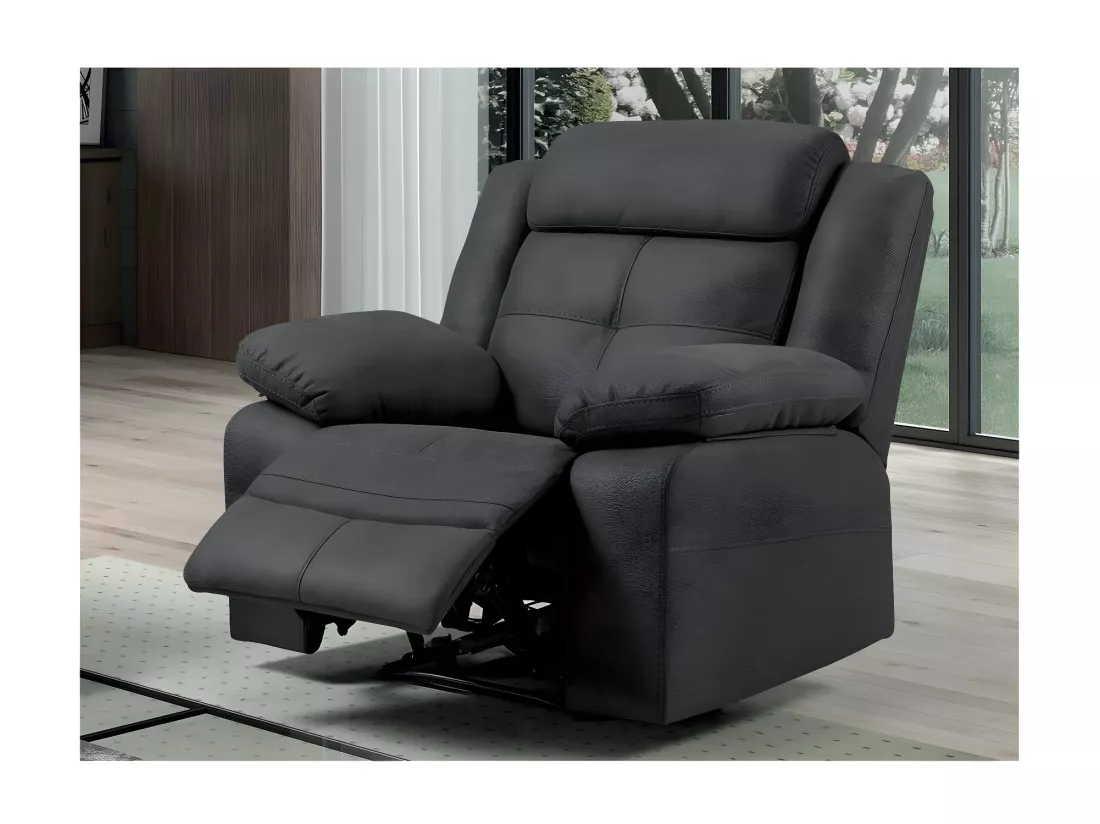 Fauteuil de relaxation électrique nubuck gris Pinya