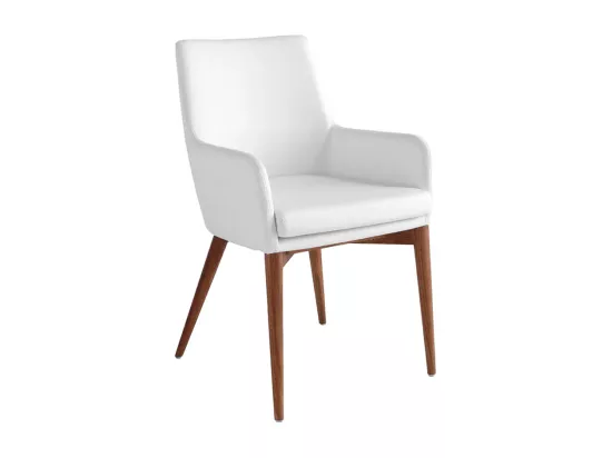 Chaise en simili cuir et bois noyer 4006 ANGEL CERDA