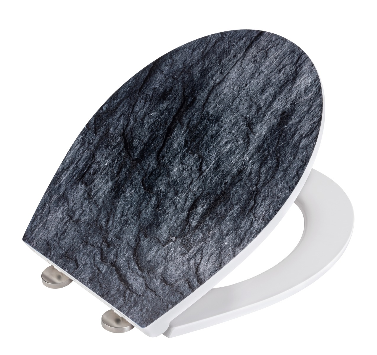 Wenko Embossed softclose toiletzitting Slate Rock