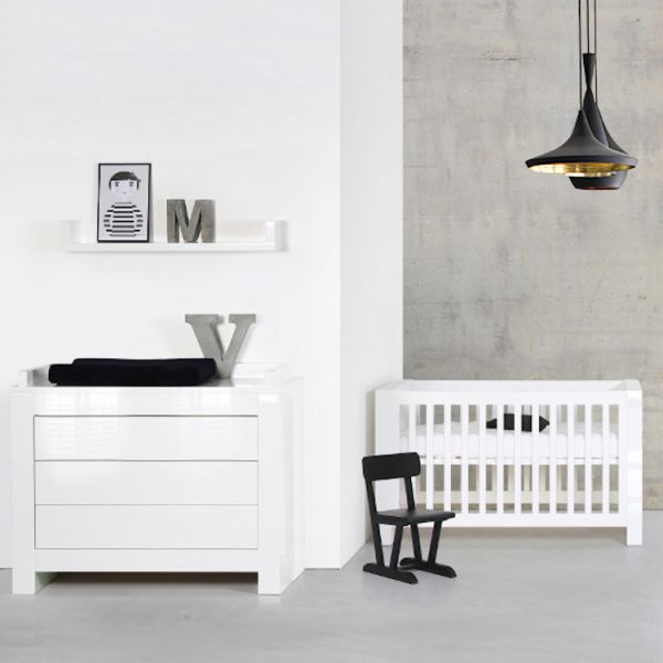 Kidsmill Alaska Hoogglans Babybed Wit  60 x 120 cm
