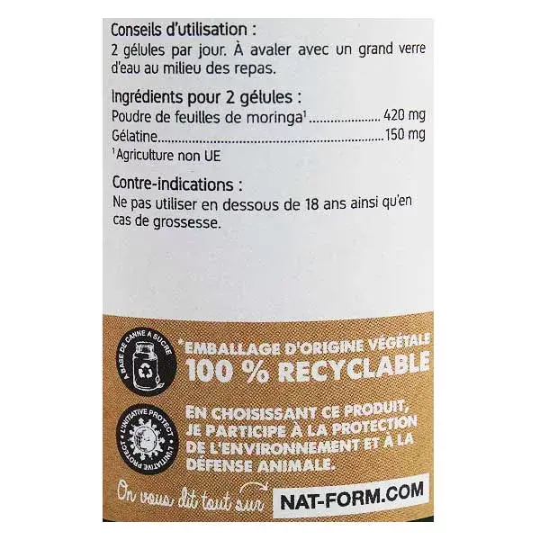 Nat & Form Moringa Original 200 cápsulas