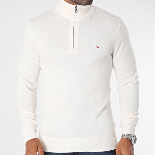 Pull Col Zippé Pima 8049 Beige