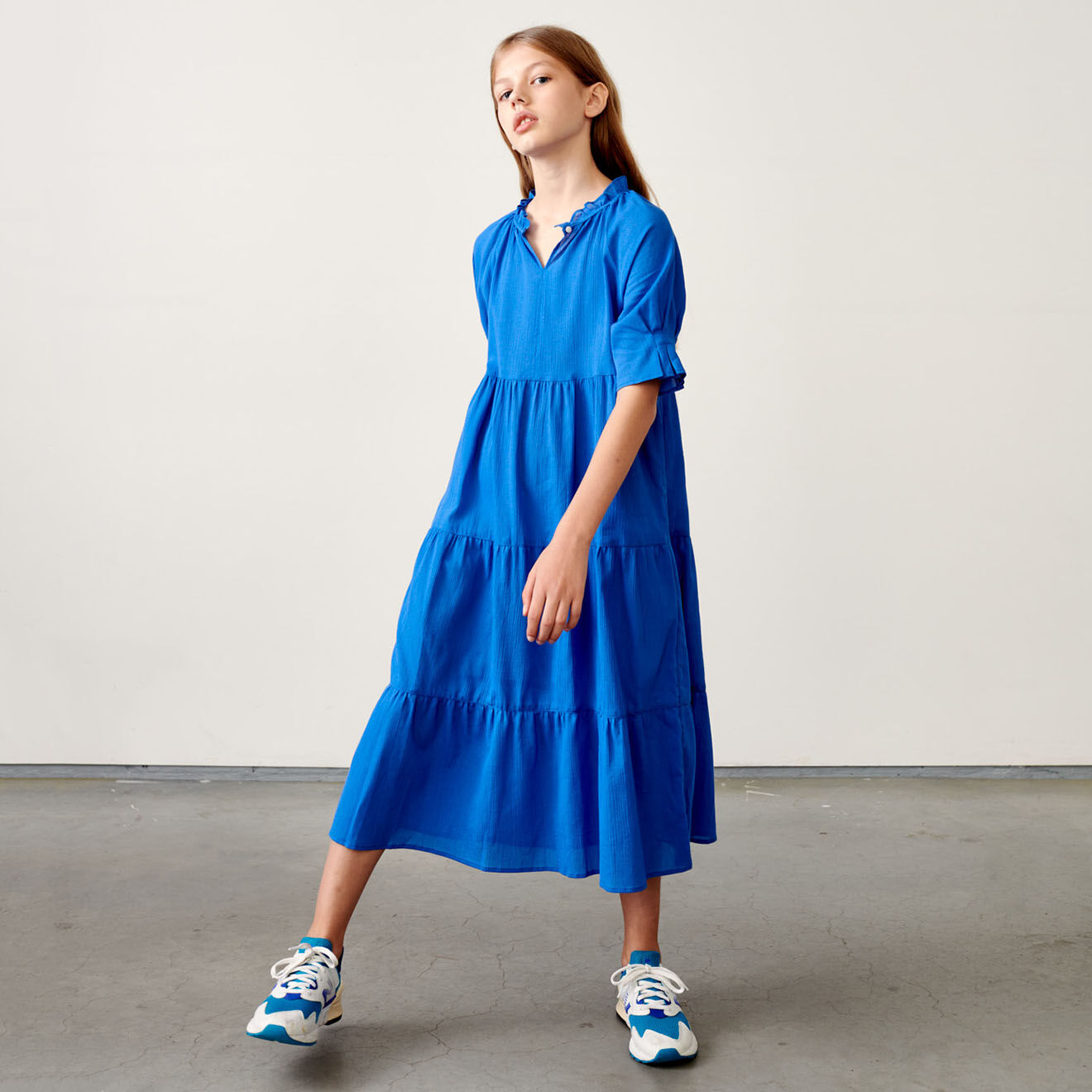 Bellerose Robe longue Pattie en Coton bleue