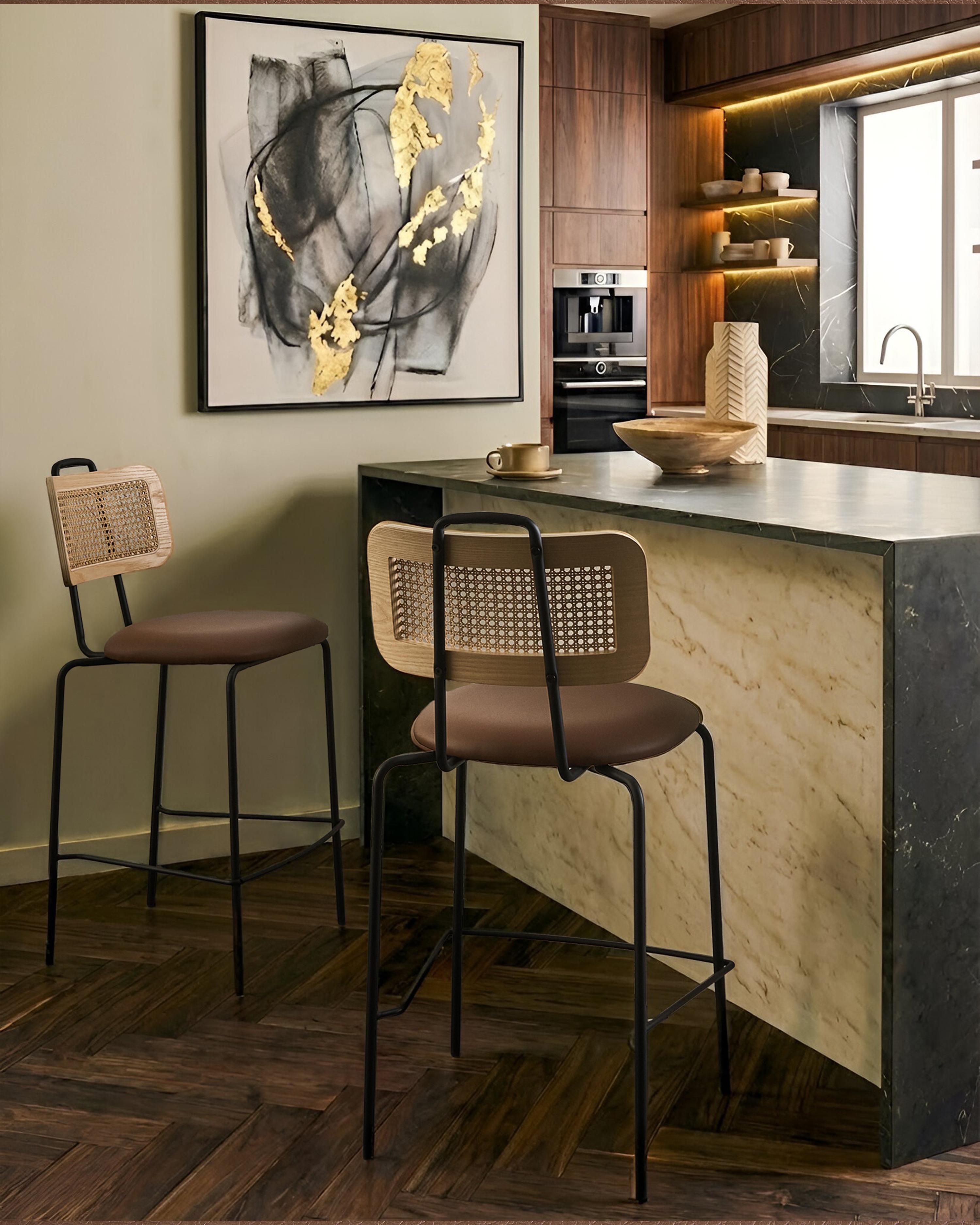 Set van 2 barstoelen ADELANTO Bruin
