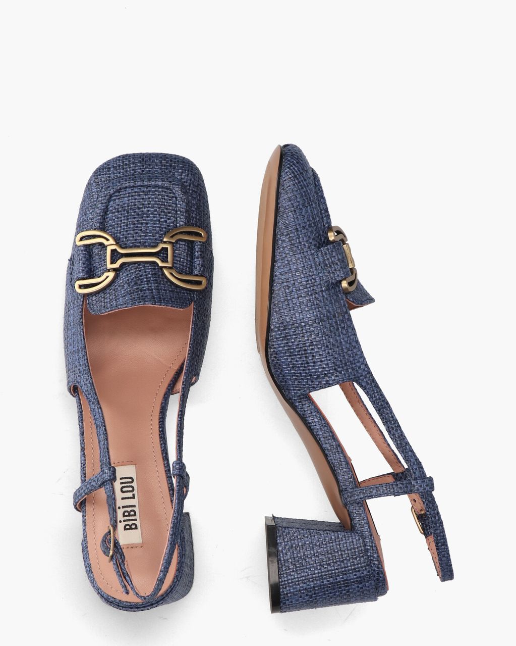 Bibi Lou Renee Blauw Slingbackloafers