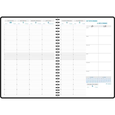 Agenda spiralé Forever Consultations - 1 semaine sur 2 pages - 21 x 29,7 cm - disponible dans différentes couleurs - Exacompta