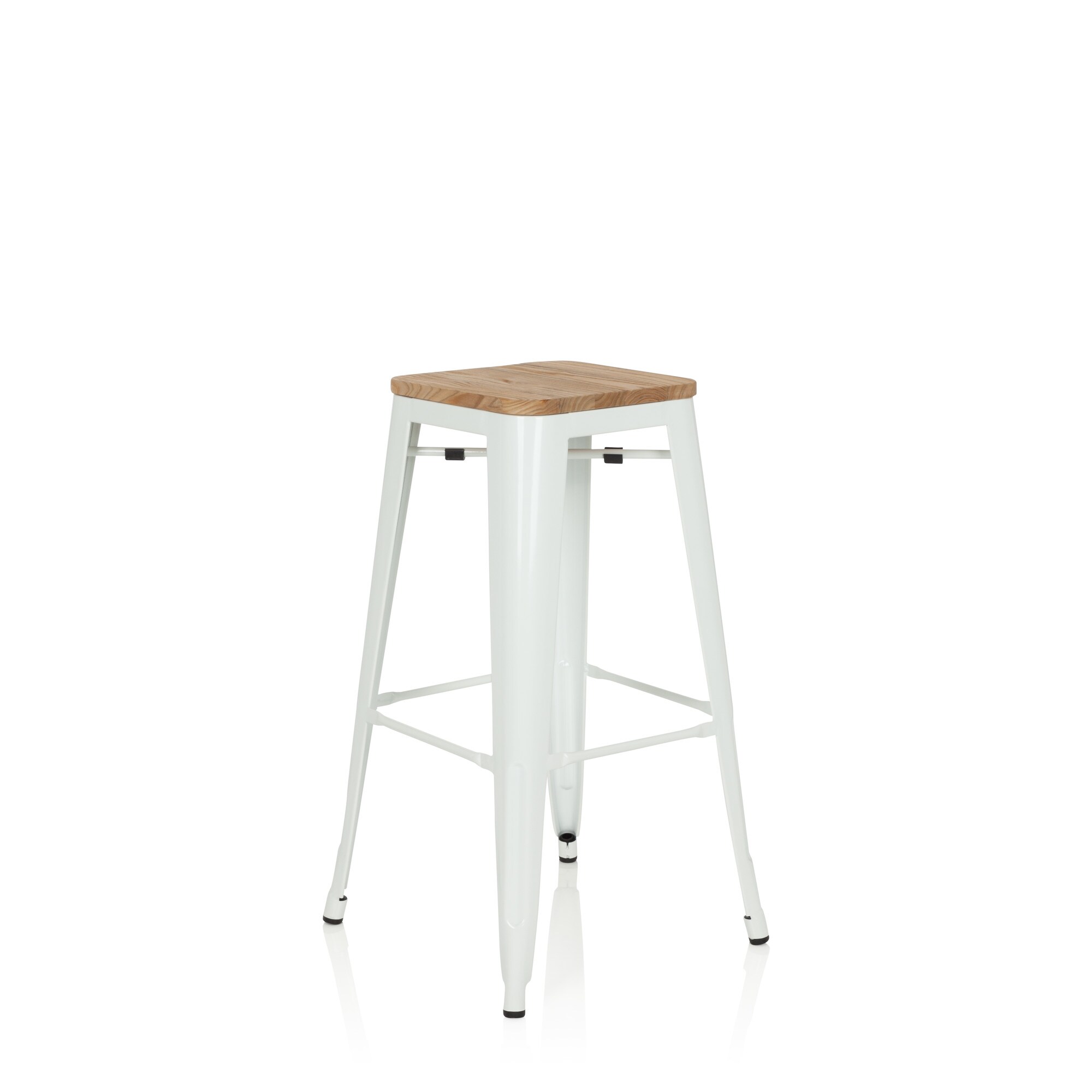 Barhocker VANTAGGIO HIGH W Stahl / Ulmenholz ohne Armlehnen hjh OFFICE
