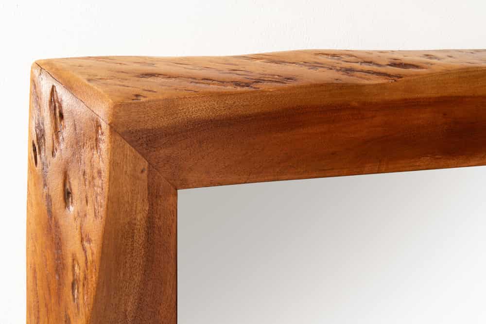 Massiver Spiegel MAMMUT 160cm braun Akazienholz Baumkante Wandspiegel