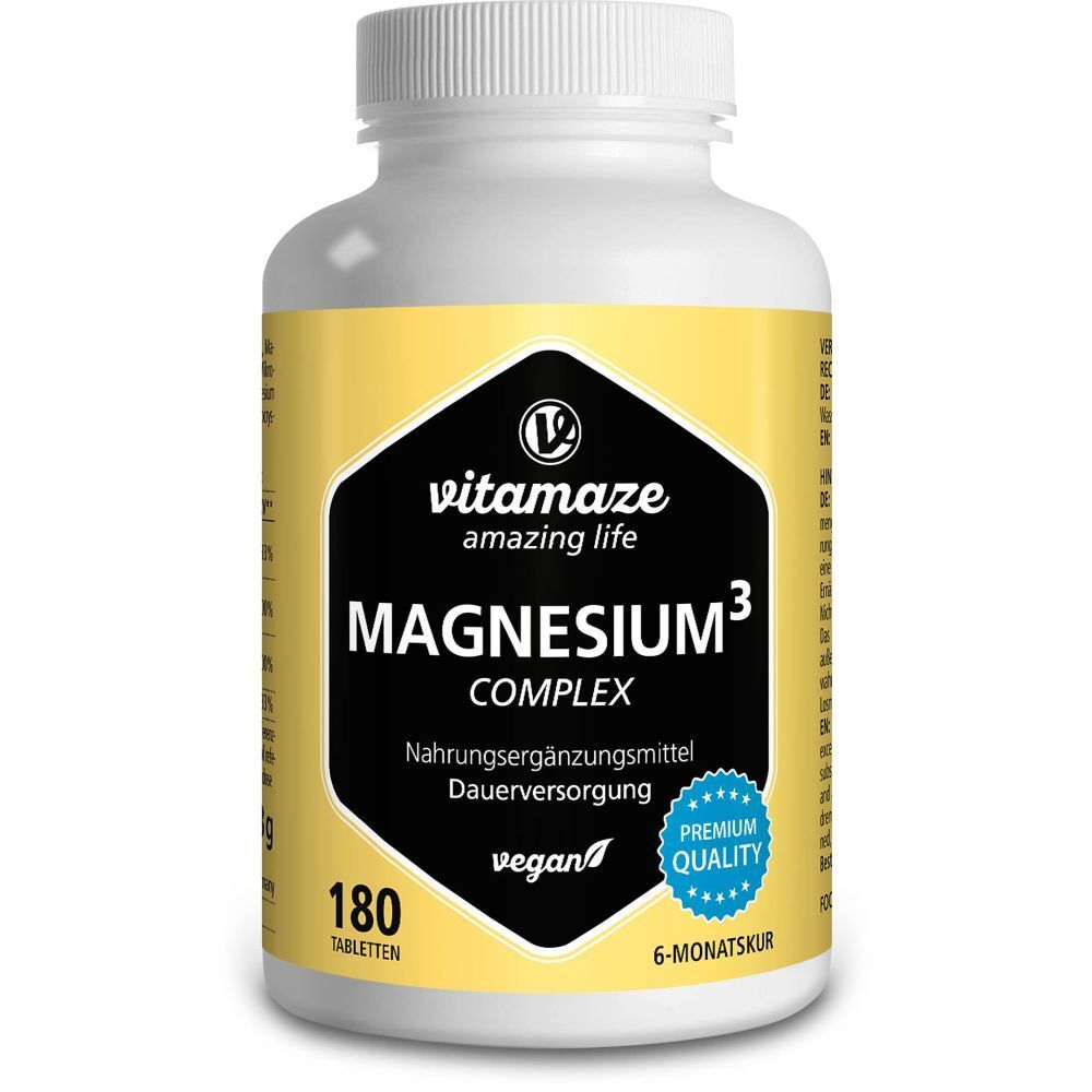 Vitamaze MAGNESIUM 350 mg Komplex Citrat/Oxid/Carbon vegan
