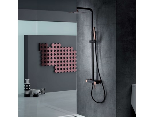 IMEX - Mitigeur de douche Colonne de douche noir et rose doré - suecia