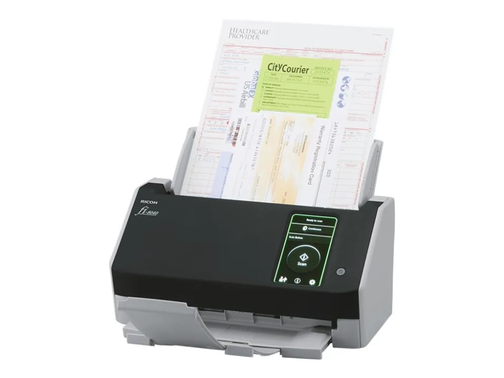 Ricoh fi-8040 - Dokumentscanner - Dual CIS - Duplex - 216 x 355.6 mm - 600 dpi x 600 dpi - op til 40 ppm (mono) / op til 40 ppm (farve) - ADF (50 ark) - op til 6000 scanninger pr. dag - USB 3.2 Gen 1, Gigabit LAN