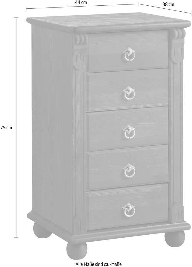 Home affaire Schubkastenkommode »Tessin« Schminkkommode mit Spiegel, aus massiver Kiefer, FSC®-zertifiziert