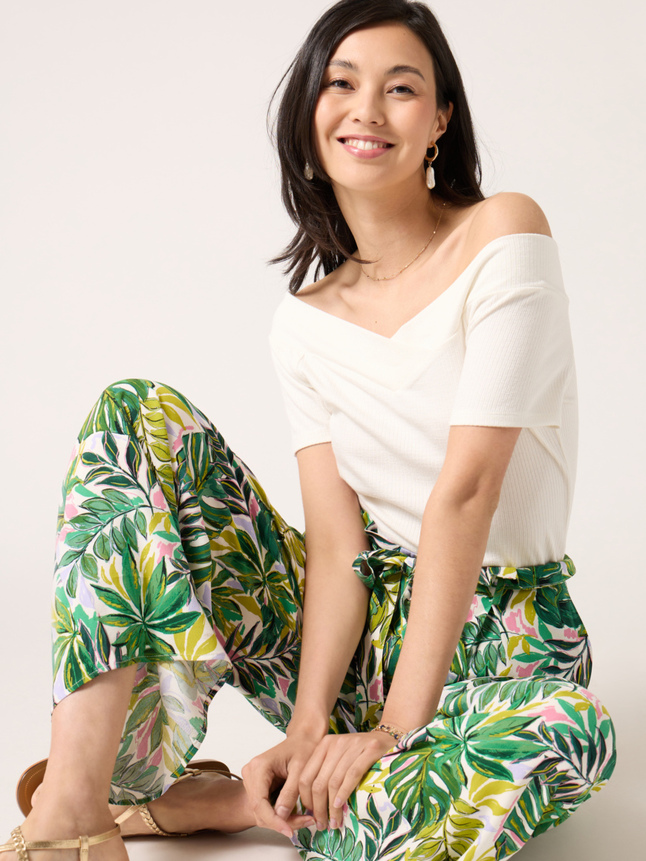 Pantalon fluide taille haute