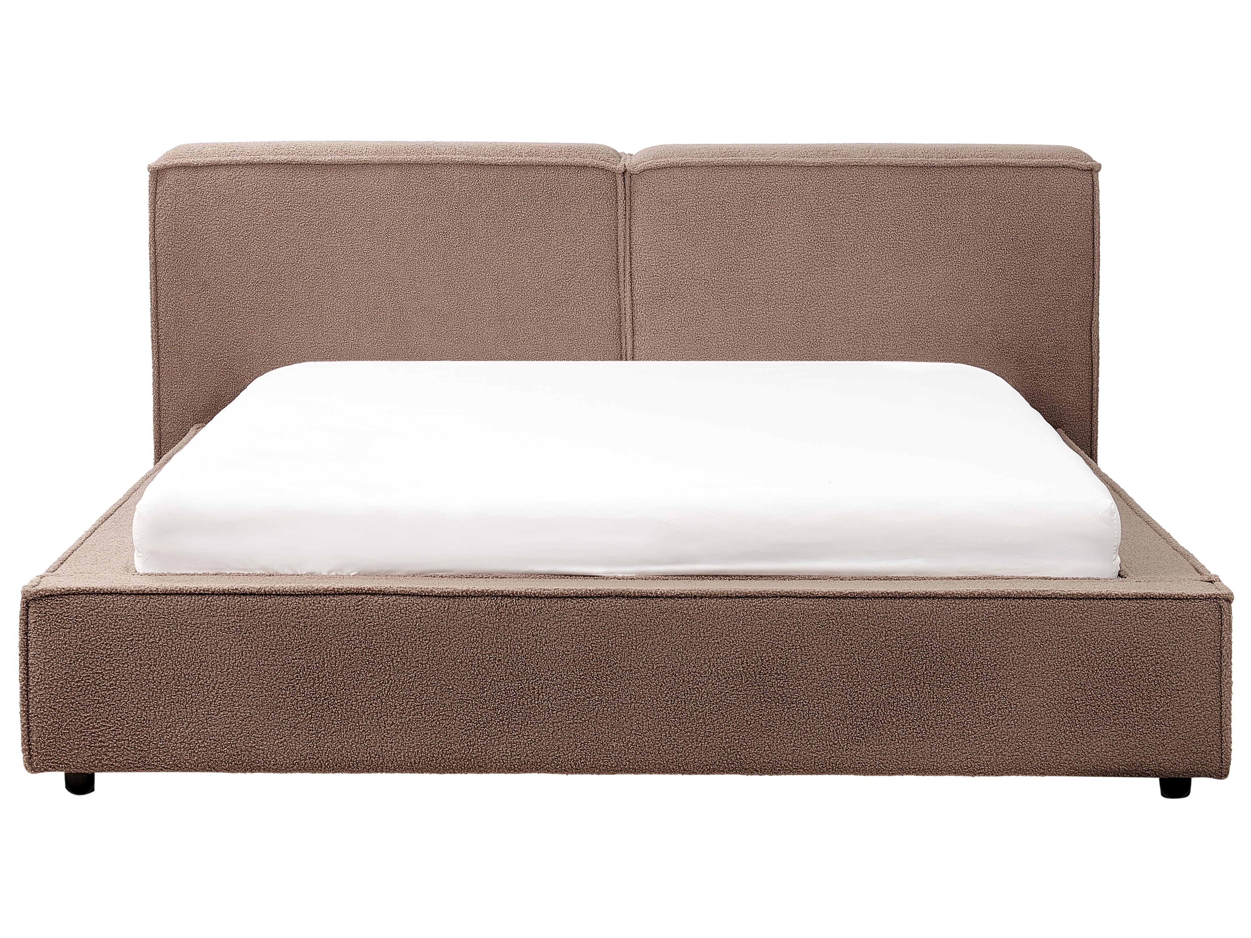 Bed Bouclé LINARDS 160 x 200 cm Bruin