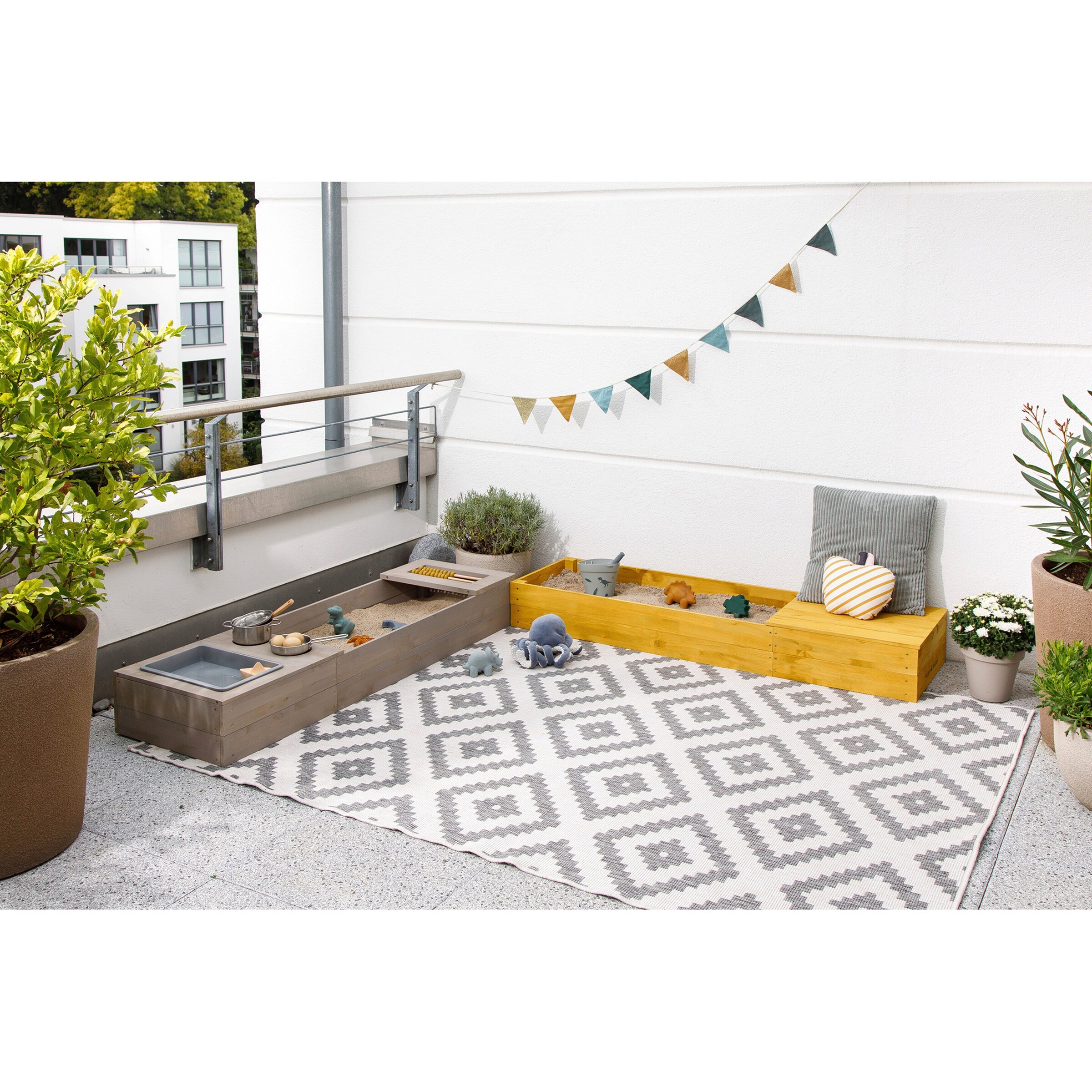 MUDDY BUDDY® Sandkasten Flexy-Style warmgrau/ocker
