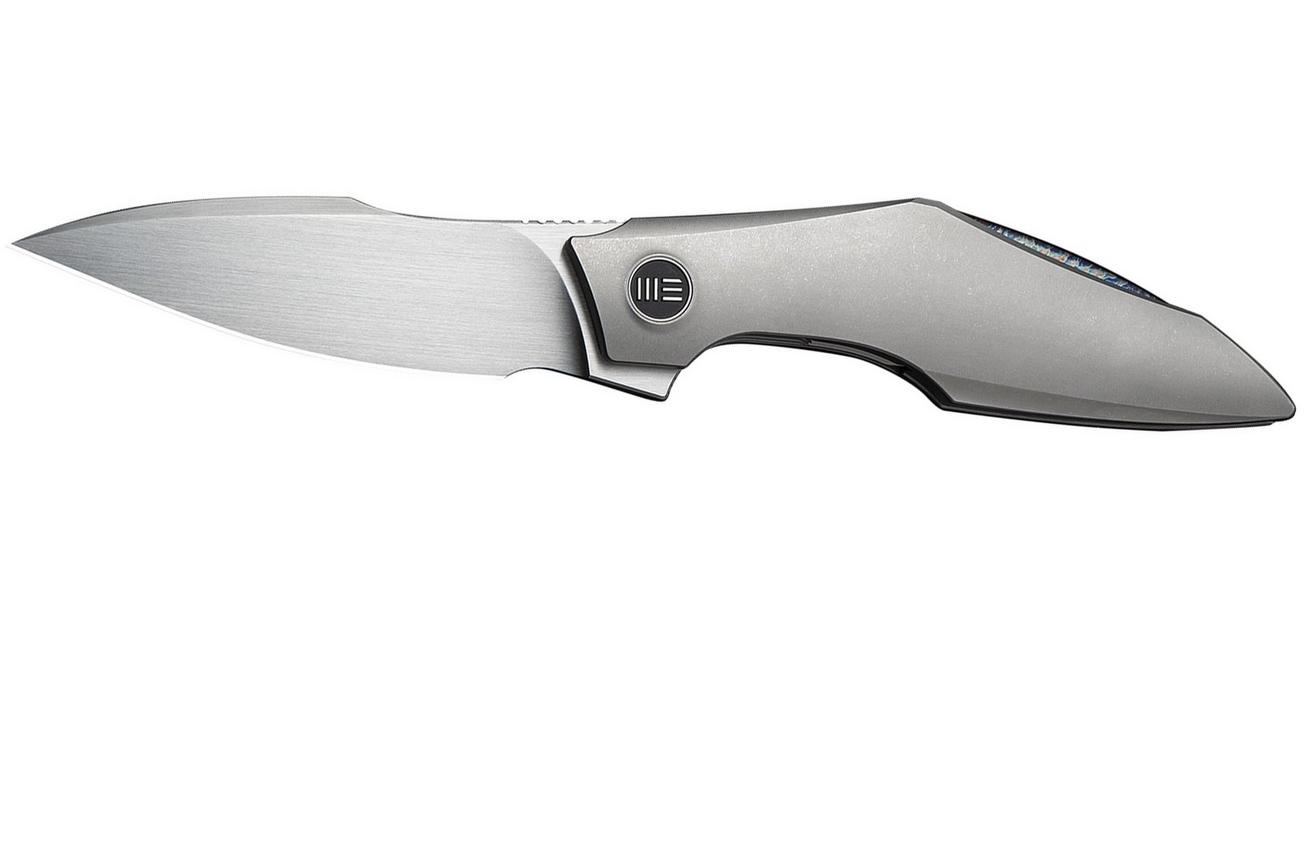 WE Knife Krait Snake WE24084-2 Hand Rubbed Satin Böhler M390, Gray Titanium, Flamed Hardware, zakmes, Tashi Bharucha design