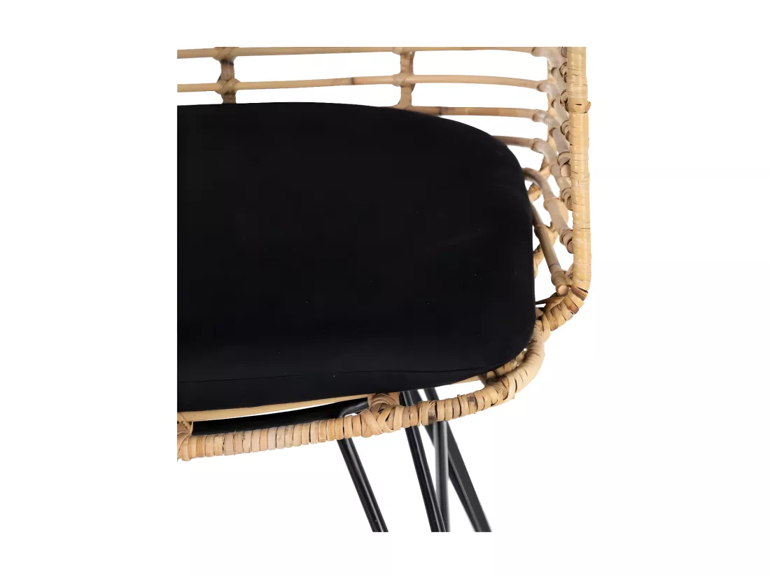 Fauteuil Rotin Naturel/Métal - PAVY
