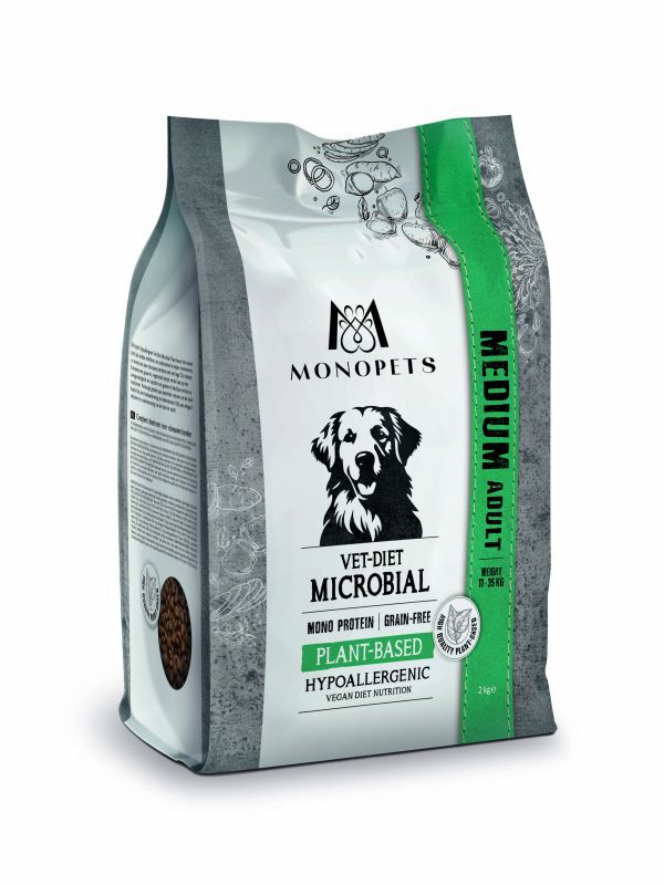 Monopets Medium Hypoallergeen Monoprotein - Hondenvoer - 2 Kilogram - plant