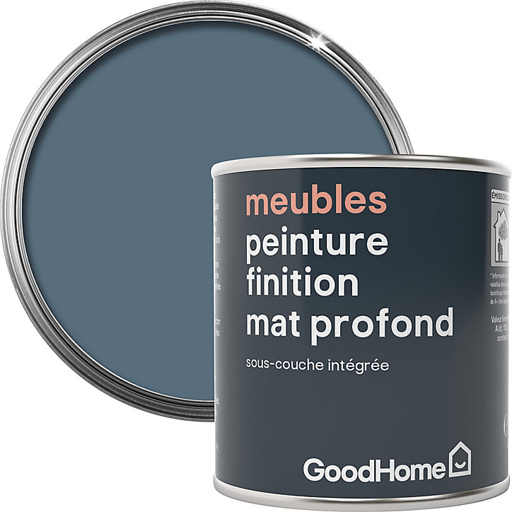 Peinture de rénovation meubles GoodHome bleu Cap Bénat mat profond 125ml