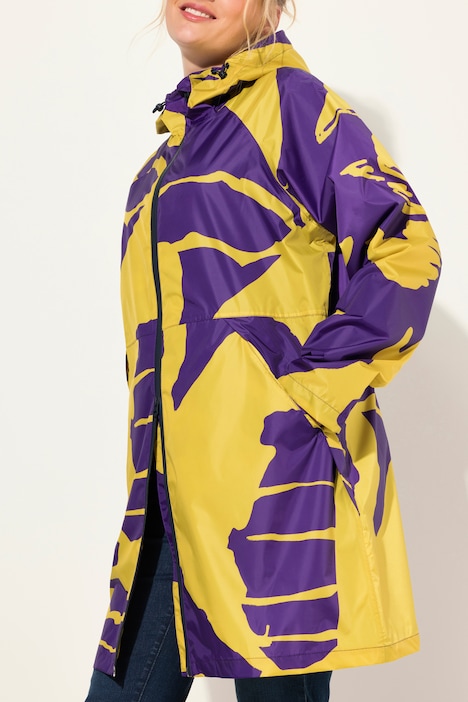 Funktions-Regenmantel, Kapuze, Zipper, verdeckte Taschen