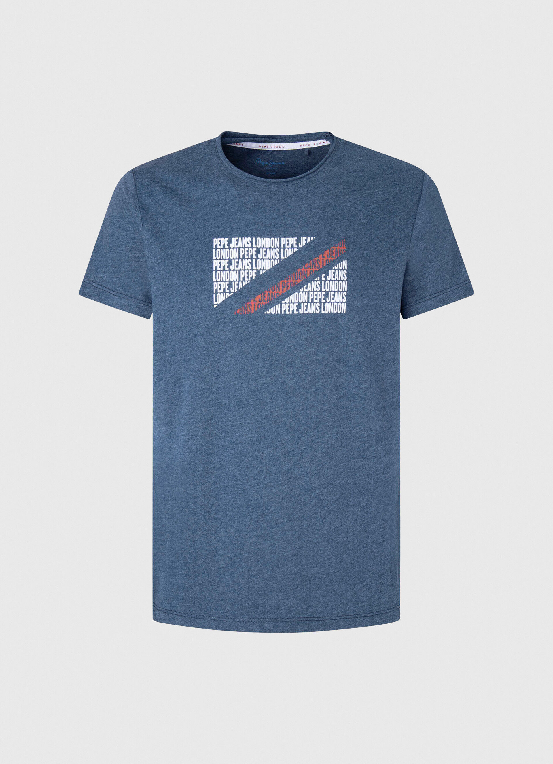 Camiseta mesclada com logotipo estampado - Jarman Azul