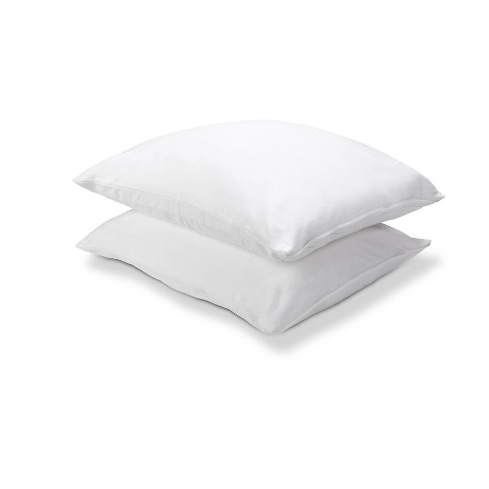 Walra - Molton Kussensloop Cotton Cover - 2x 60x70 cm - Wit