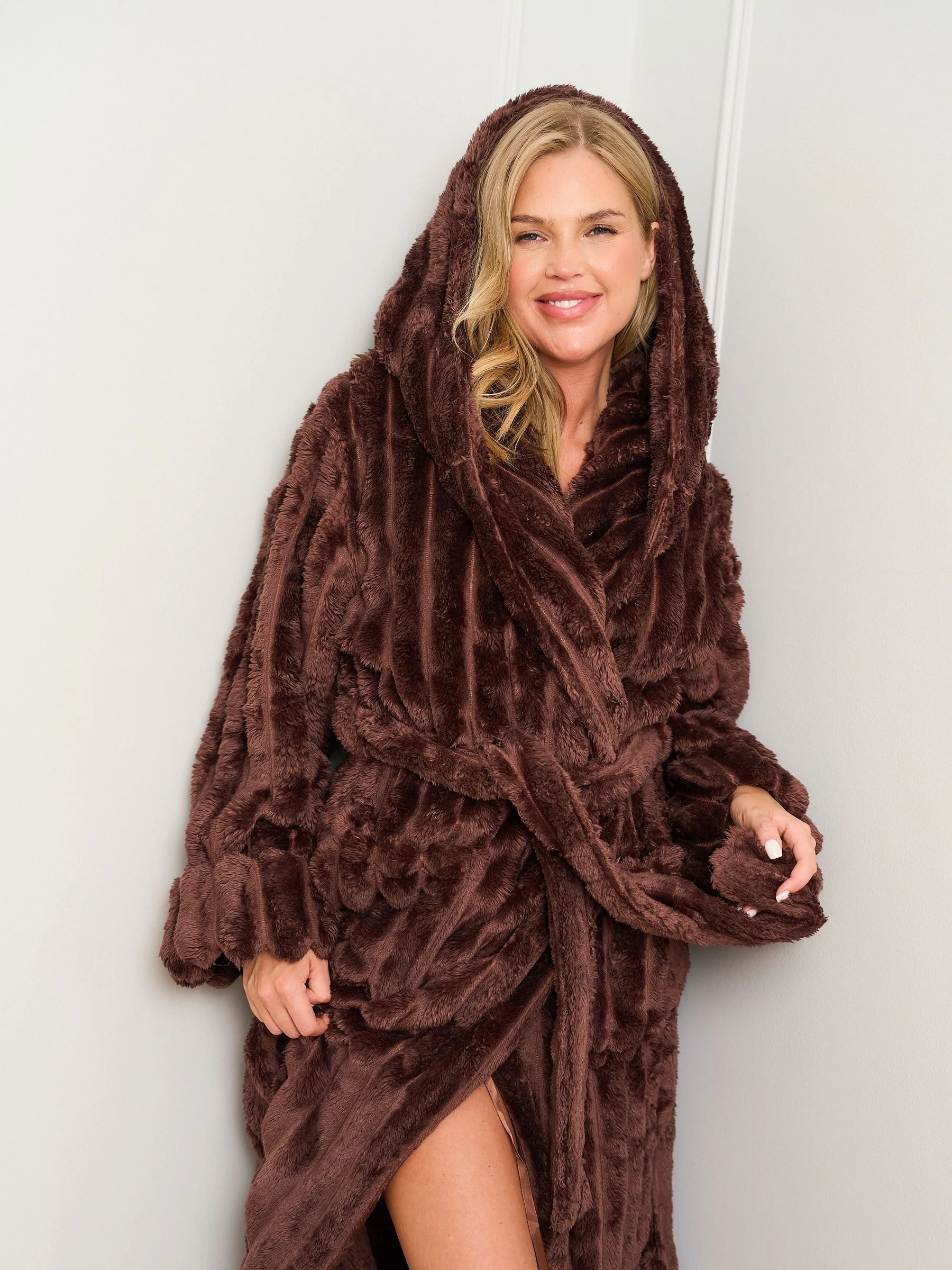 Bruin - Jim Jam the Label Chocolate Ribbed Dressing Brown Gown
