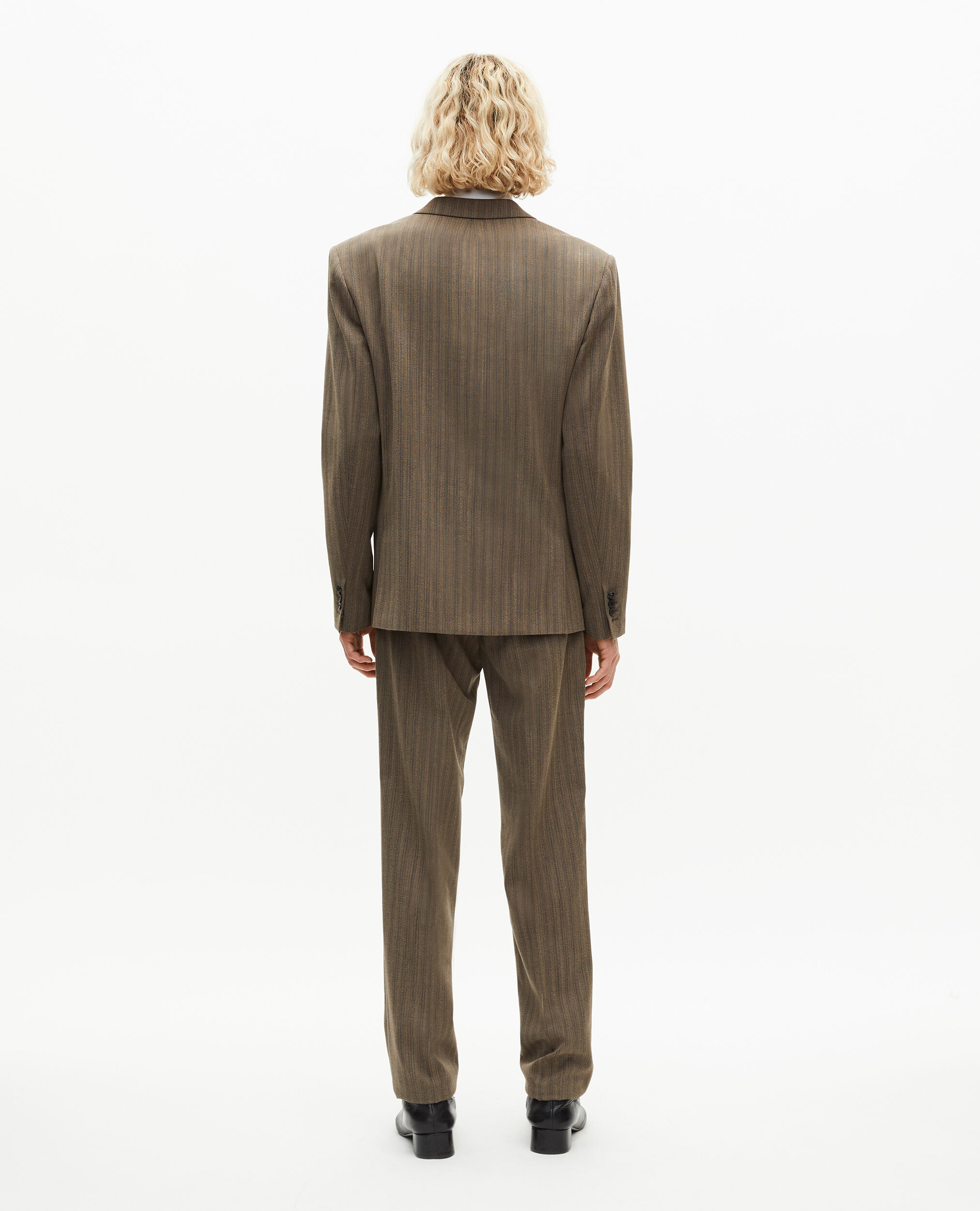 Veste de costume à rayures marron