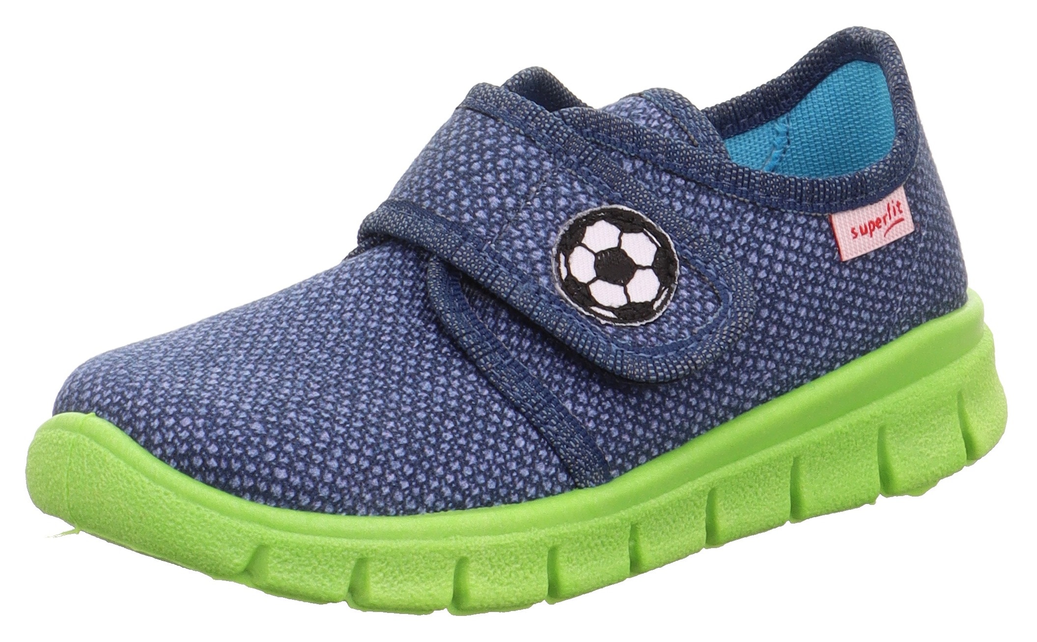 Superfit Hausschuh »BOBBY WMS: M IV«  Klettschuh, Kindergarten Schuh mit Fussball-Stickerei