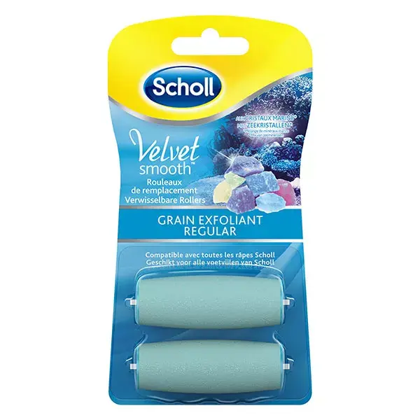 Rolos de substituição Scholl Velvet Smooth com grãos esfoliantes (2 unidades)