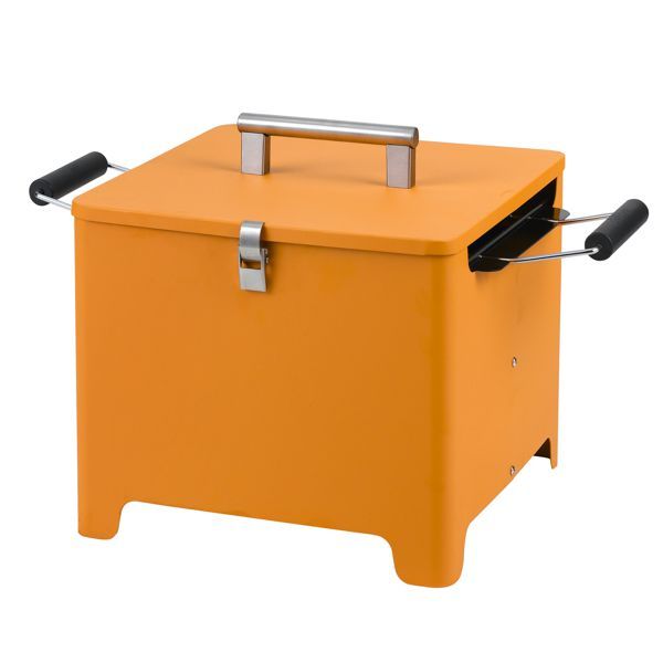 tepro Holzkohlegrill CUBE - orange - mobil einsetzbar