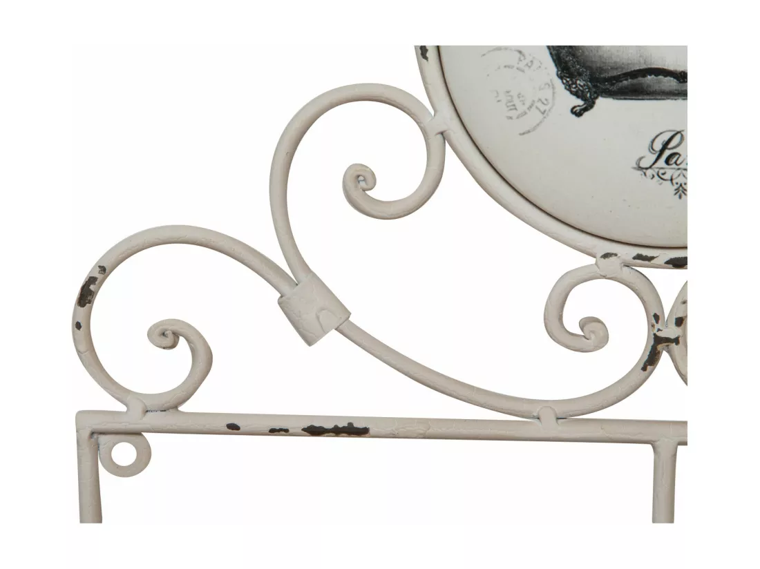 Porte-serviettes mural « Le Bain Paris » 30x6x25cm - Porte-serviettes de salle de bain en fer forgé Shabby Chic