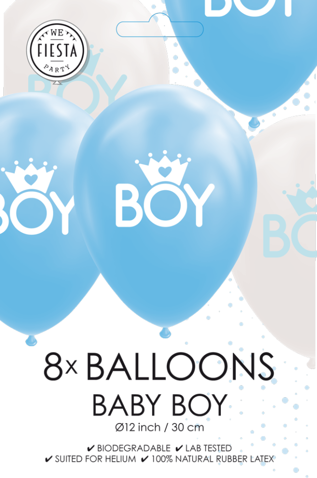Geboorte Ballonnen Jongen 30,5cm 8st