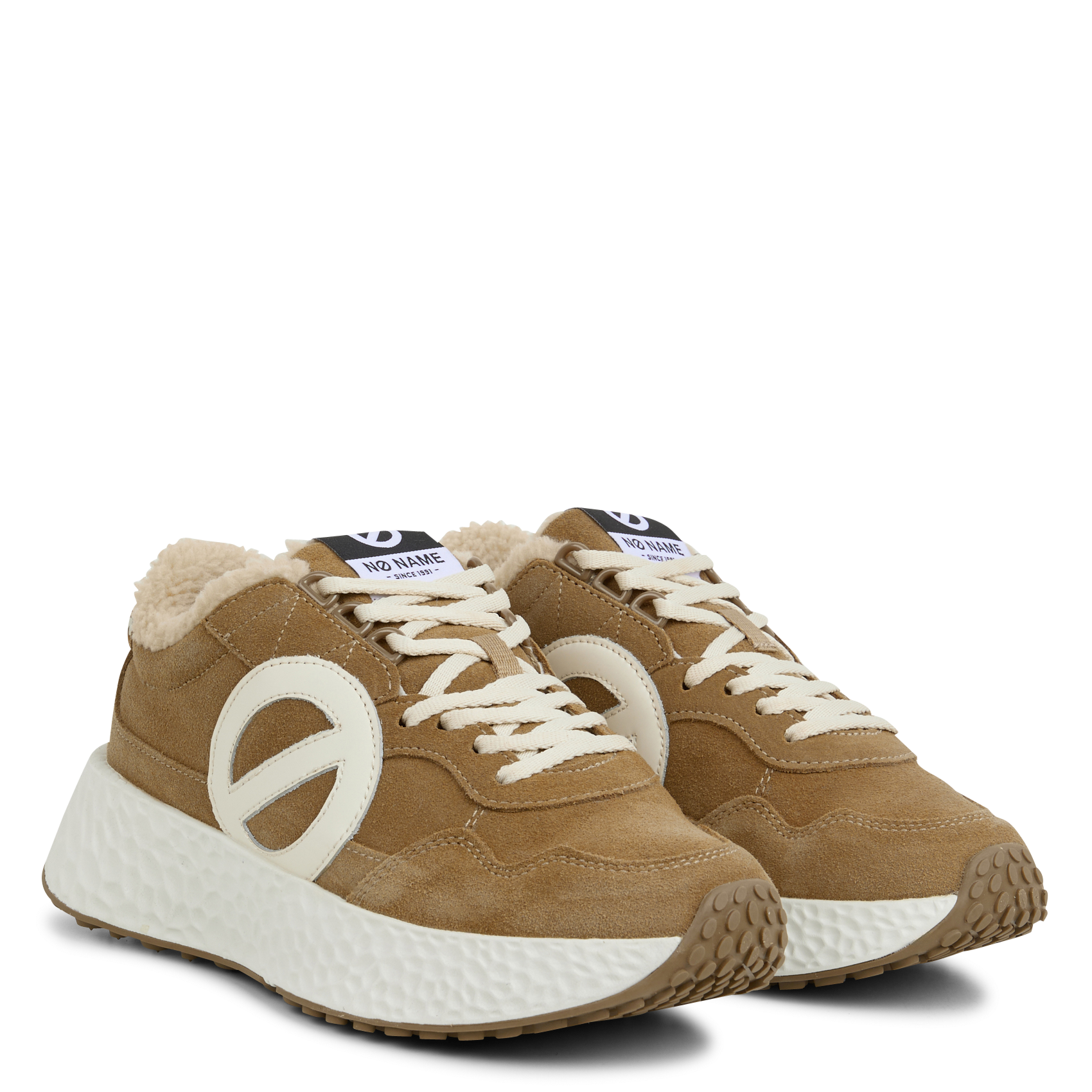 CARTER - Baskets basses compensées en cuir velours | Marron