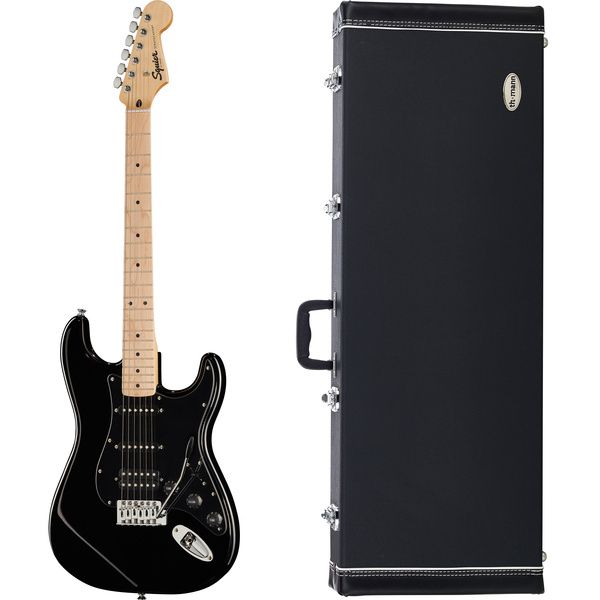 Squier Sonic Strat HSS Black Bundle