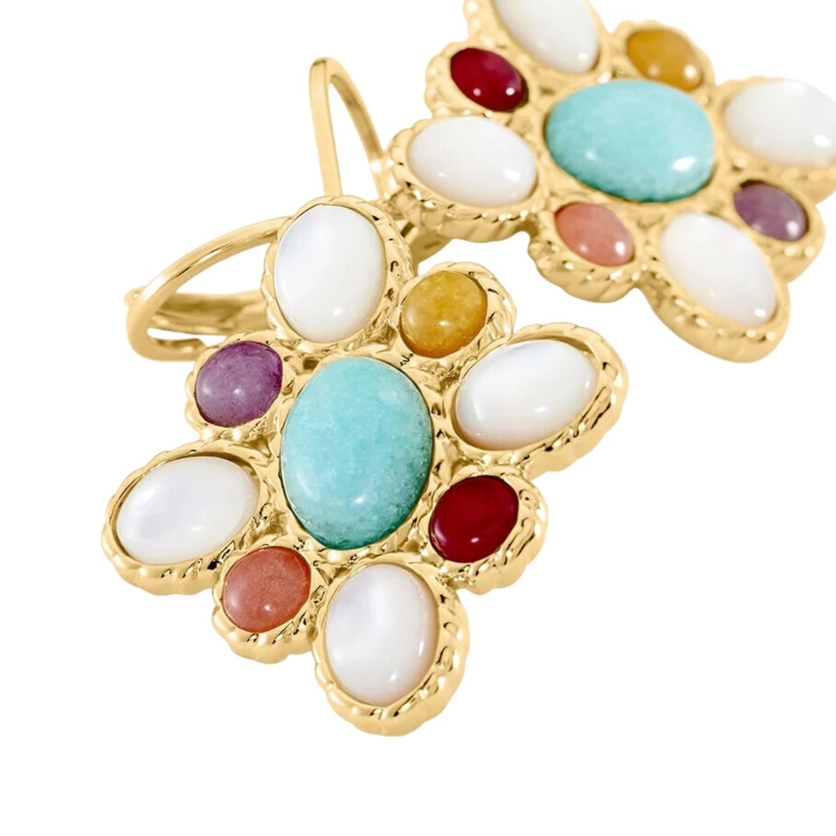 Boucles d'oreilles Agatha Arlequin multicolores