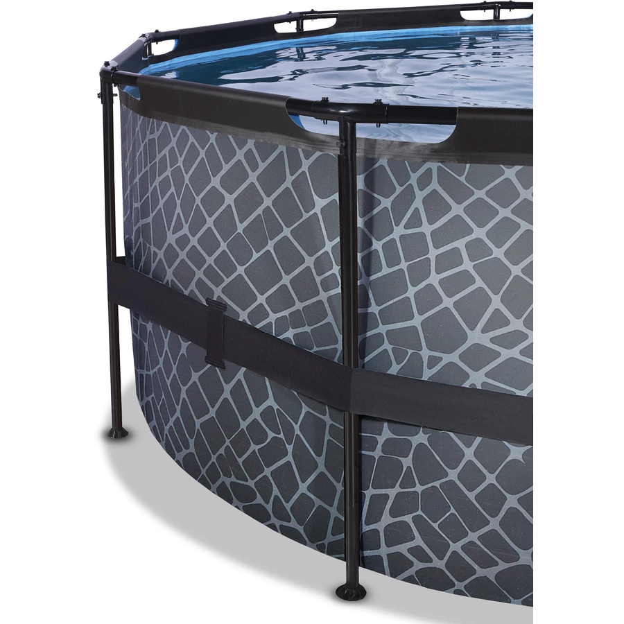 EXIT Frame Pool ø488x122cm (12v Filterpumpe) – Grau