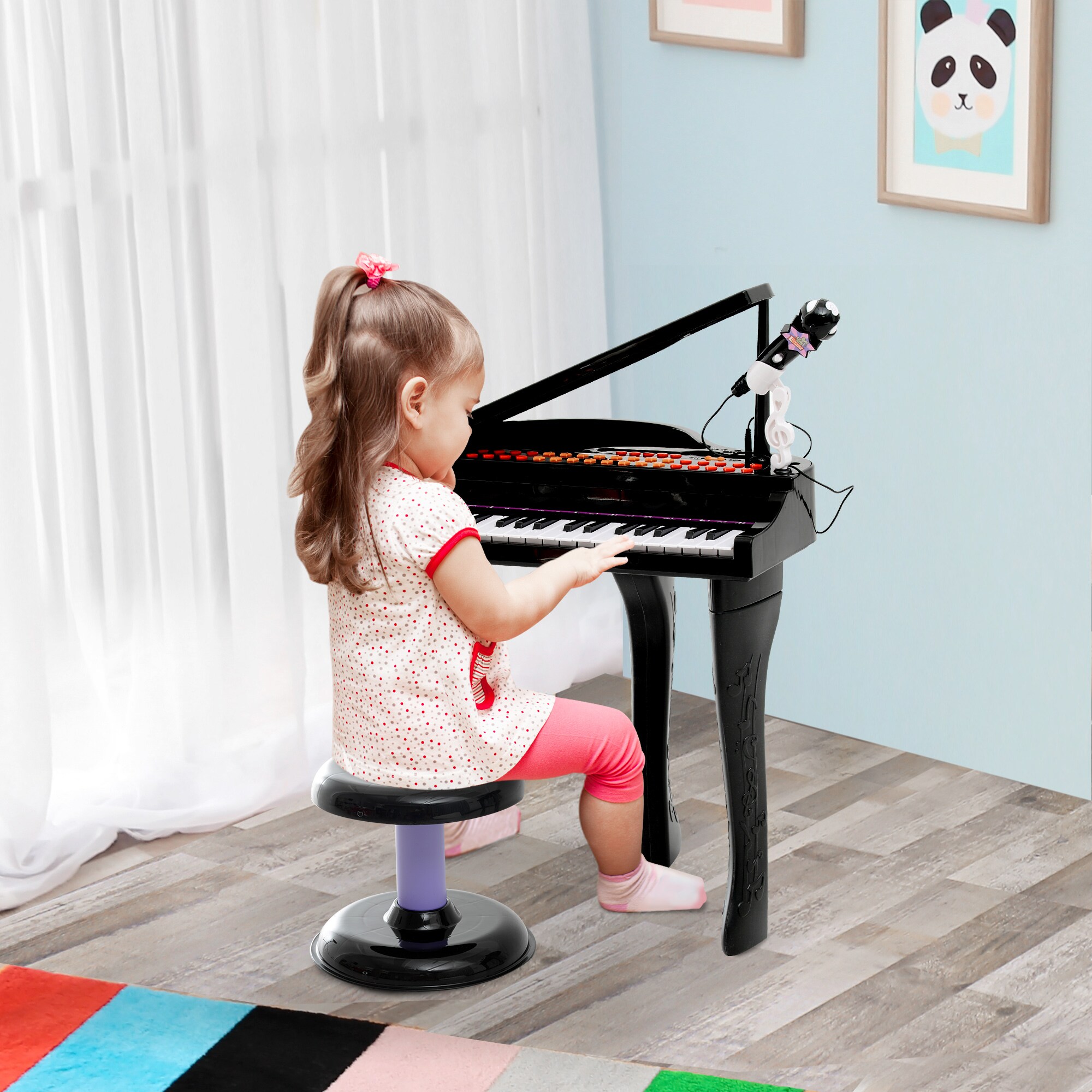 HOMCOM Kinderklavier inklusive Hocker 48 x 39 x 69 cm (LxBxH)
