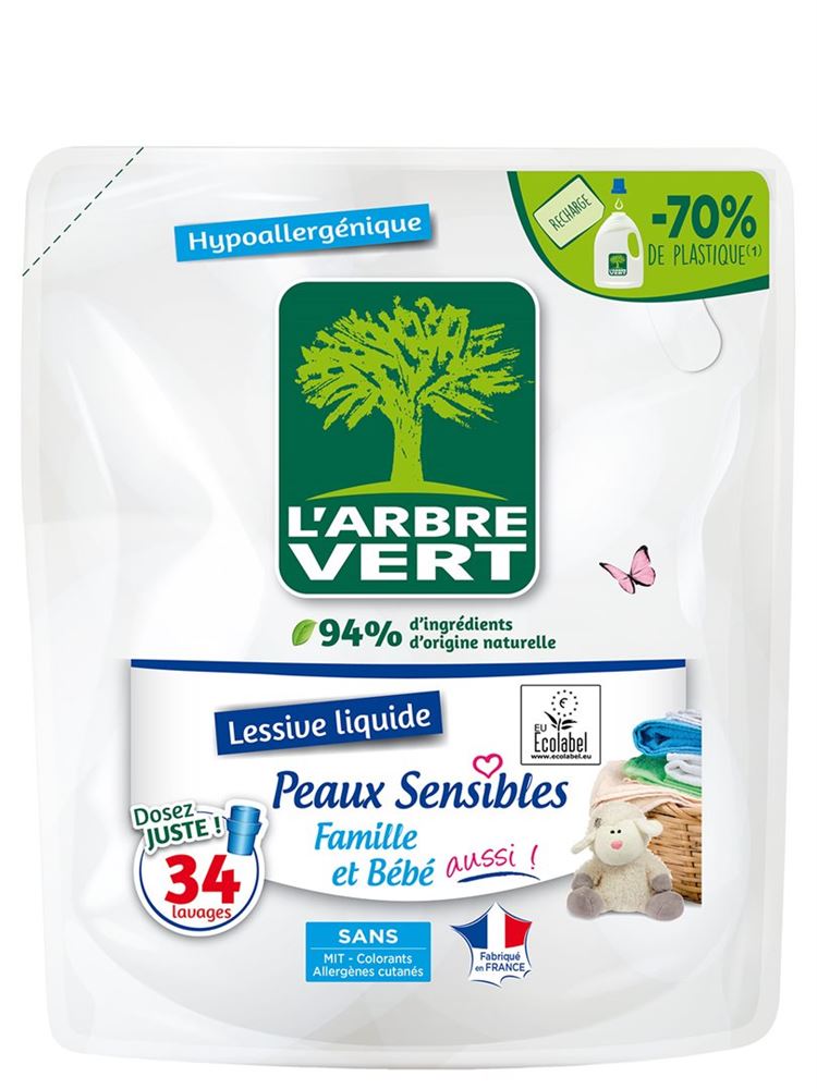 L'ARBRE VERT Refill Flüssigwaschmittel<br>1.53 l, Beutel, flüssig, empfindliche Haut