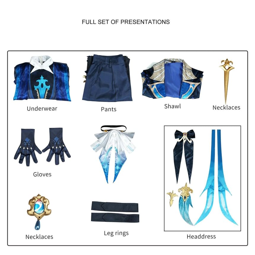 Bloomsoon - Genshin Impact Neuvillette Cosplay Kostuumset