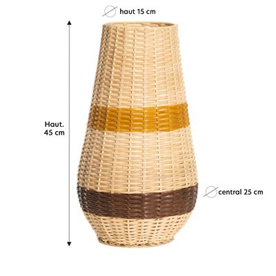 Grand vase déco en bambou tressé