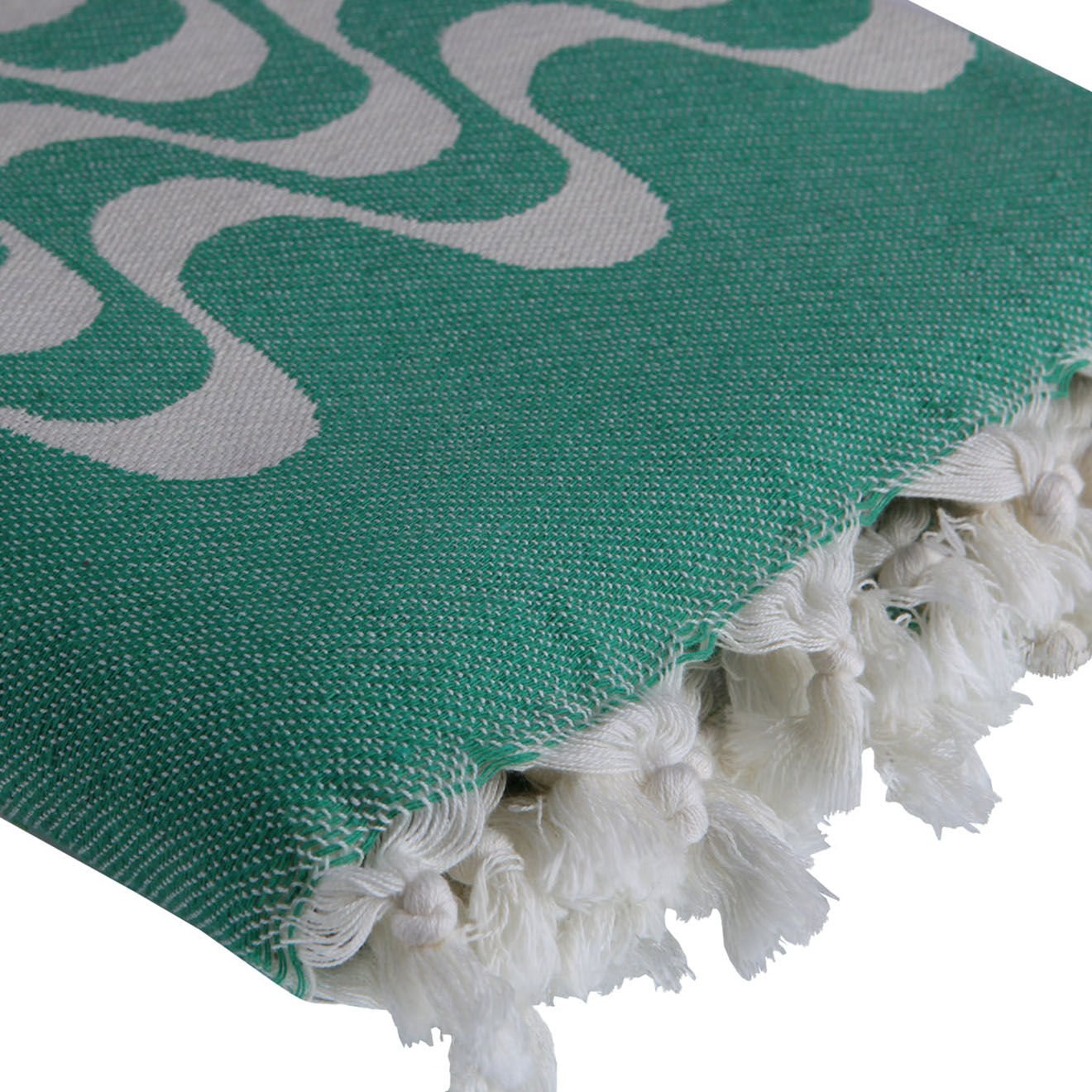 Febronie Fouta reversible Cabana vert - 100x200 cm