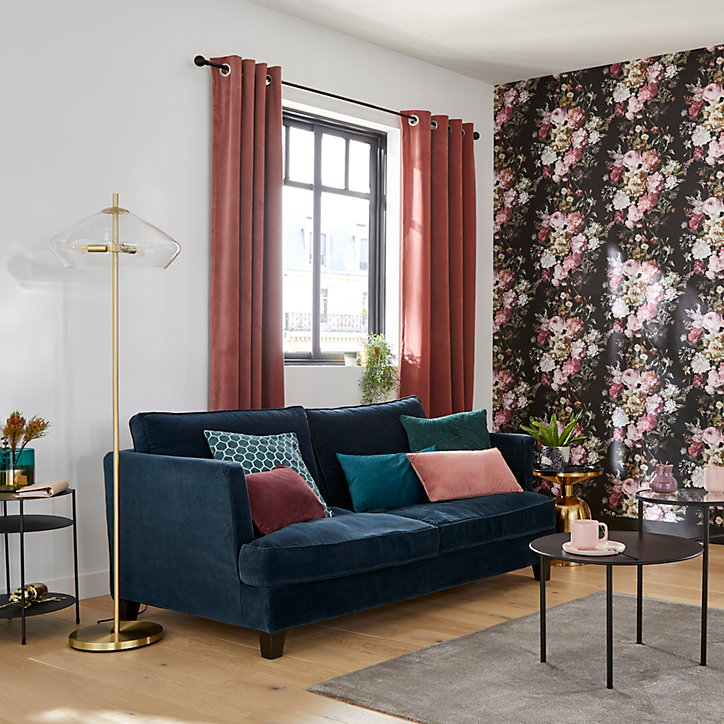 Papier peint Intissé GoodHome Chryso rose et noir